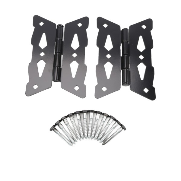 D&D Wood Hardware Contemporary Steel 8" Butterfly Hinge For Wood Gates (Black) - 310009