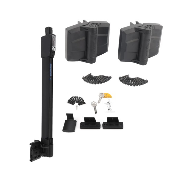 D&D Kit MagnaLatch Series 3 Top Pull Safety latch and a Pair of TruClose Adjustable Heavy-Duty Hinges for Vinyl Pool Gates (Black) - 8000-1026 (Gate Kits)