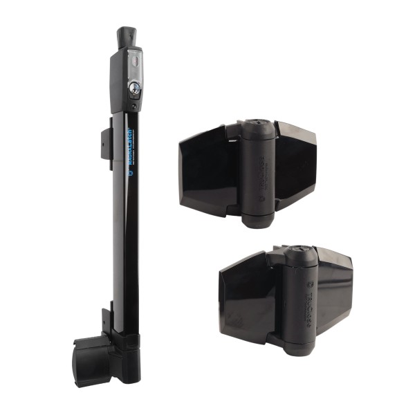 D&D Kit MagnaLatch Series 3 Top Pull Safety latch and a Pair of TruClose Adjustable Heavy-Duty Hinges with 2 Side Legs for Vinyl Pool Gates (Black) - 8000-1081 (Gate Kits)