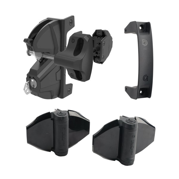 D&D Kit LokkLatch Deluxe S3 Latch Kit & TruClose Hinges w/ Handle - 8000-2019