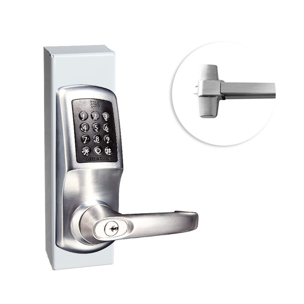 CodeLocks CL5510 Gate Panic Exit Hardware Kit With CL5510 Smart Lock (Brushed Steel) - 90836
