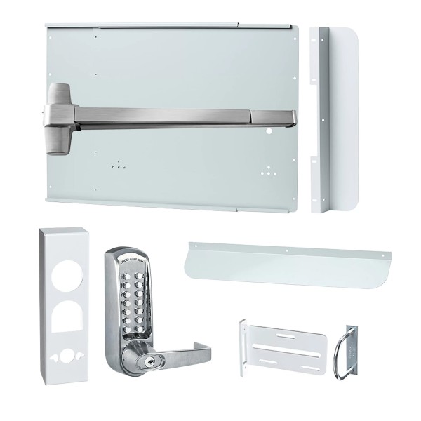 CodeLocks CL600 Gate Panic Exit Hardware Kit For CL610 and CL615 (Brushed Steel) - 92295
