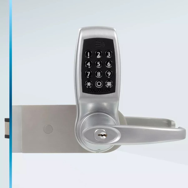CodeLocks Smart Glass Door Lock, Patch Fitted Strike Plate Included - CL4500-GD-BS