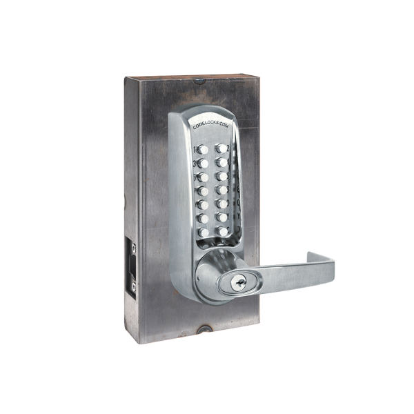 CodeLocks CL610 Tubular Latchbolt Gate Box Kit With Key Override (Brushed Steel) 