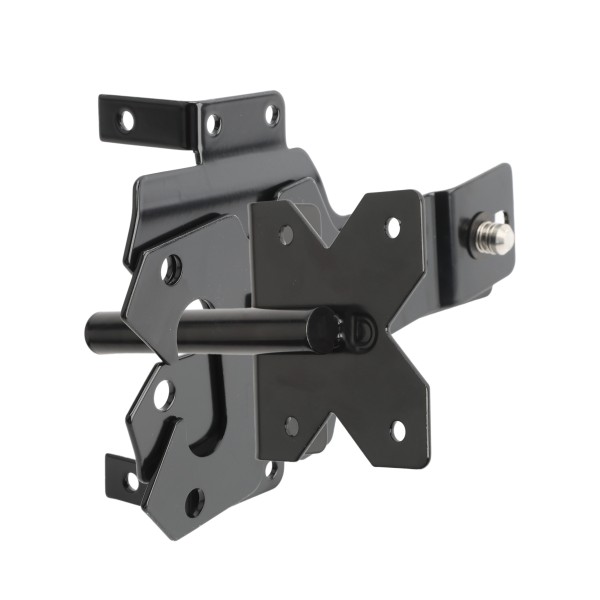 D&D Contemporary Powder-Coated, Adjustable Stainless Steel Padlockable Post Latch With Standard to Narrow Side Legs For Wood and Vinyl Gates (Black) - DDSLM - Diagram