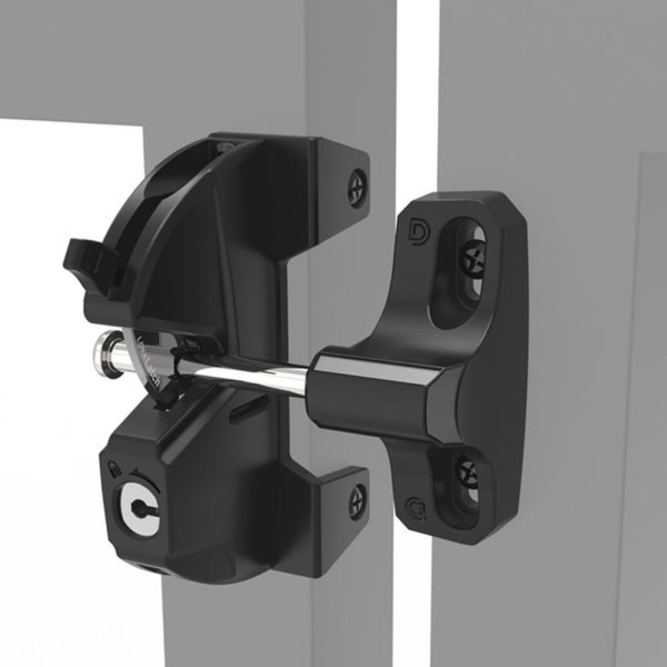 D&D LokkLatch Series 3 Adjustable Lockable Residential Gate Latch (Long Striker) (Black) - LL3AL