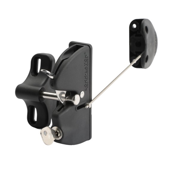 D&D LokkLatch Series 2 Adjustable Lockable Gate Latch for All Gates With External Access Kit (Black) - LLAAB
