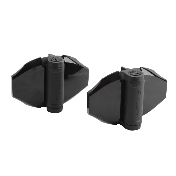 D&D TruClose Self-Closing Heavy-Duty Gate Hinges With 1 Side Leg For Wood and Vinyl Gates (Pair) Black - TCHD2L1SS3BT (truclose-hinges)