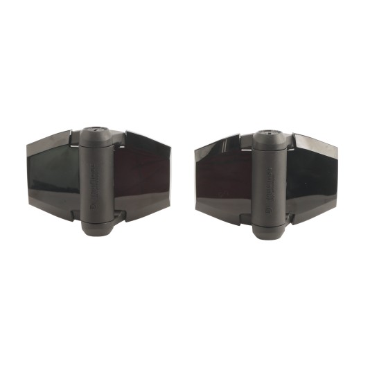 D&D TruClose Standard Adjustable Self-Closing Gate Hinges With 2 Side Legs For Wood & Vinyl Gates Black (Pair) - 13272 (hingeslatches)