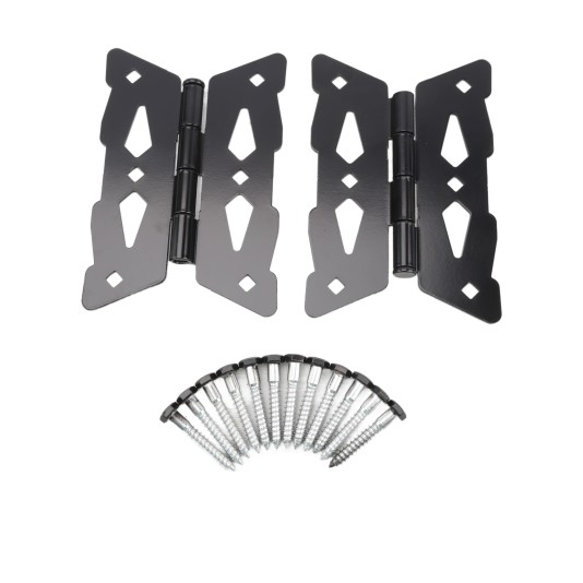 D&D Wood Hardware Contemporary Steel 8" Butterfly Hinge For Wood Gates (Black) - 310009