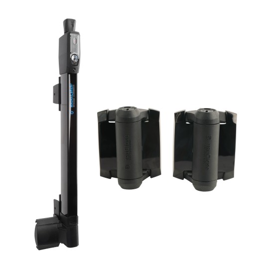 D&D Kit MagnaLatch Series 3 Top Pull Latch & TruClose Hinges w/ Safety Cap for Metal Pool Gates (Black) - 8000-1080