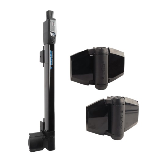 D&D Kit MagnaLatch Series 3 Top Pull Safety latch and a Pair of TruClose Adjustable Heavy-Duty Hinges with 2 Side Legs for Vinyl Pool Gates (Black) - 8000-1081 (Gate Kits)