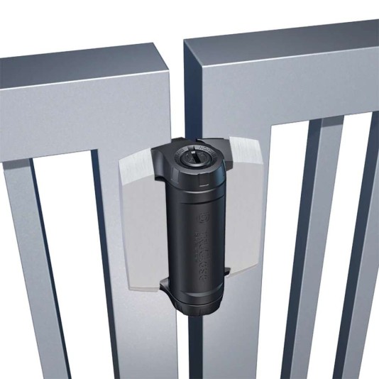 D&D Kit - TruClose Adjustable Self-Closing Heavy-Duty Gate Hinges With 2 Side Legs w/ Screws For Metal Pool Gates - (Black With Brushed Finish) 