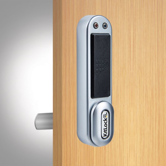 CodeLocks RFID Kit with Interchangeable Spindles to fit 1/4” - 1” Thick Door (Silver Gray) - KL1050-RFID-SG