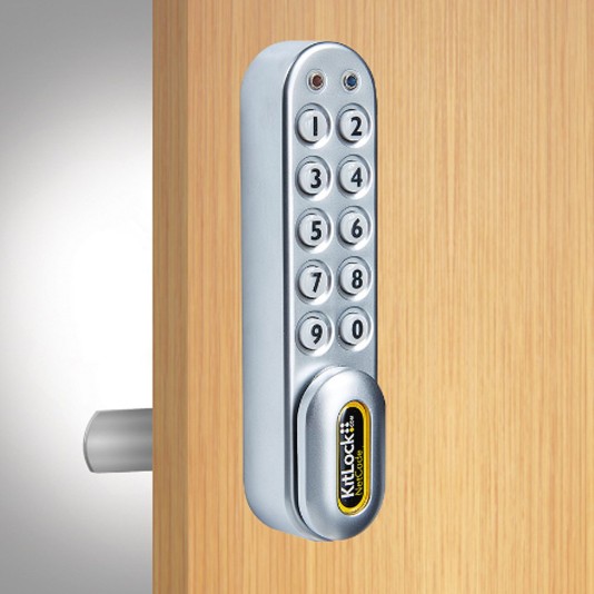 CodeLocks KL1000 NetCode - Kit with Spindle to fit 1/4" - 1" Thick Door, Vertical, Silver Gray - DDKL1000NCSG