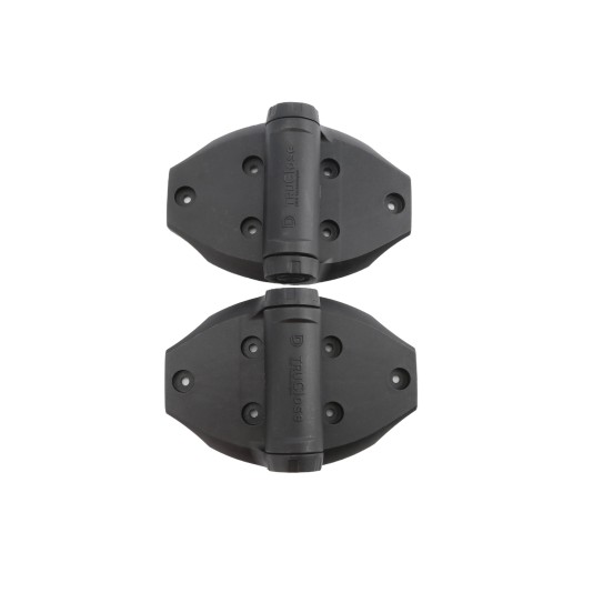 D&D TruClose Series 3 Heavy-Duty Self-Closing Hinge Pair with Stainless Steel Self-Drilling Screws (Black) - 8000-2103