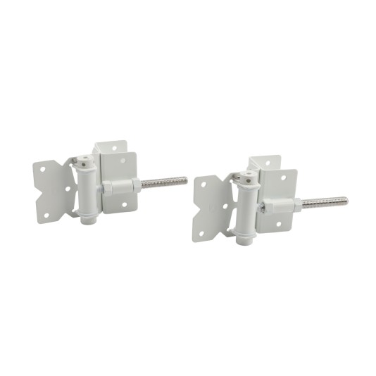 D&D Stainless Steel Self-Closing Regular Hinge, Adjustable, Narrow To Wrap 2" Gate Frame for Wood or Vinyl Gates (Pair) White - DDS2HNW3AW (Default)