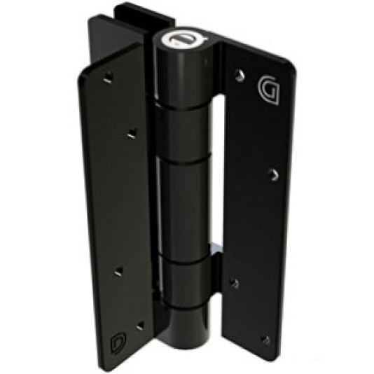 D&D KwikFit Adjustable Self-Closing Aluminum Gate Hinge for All Swing Gates (Pair) Black - KF3ABLS