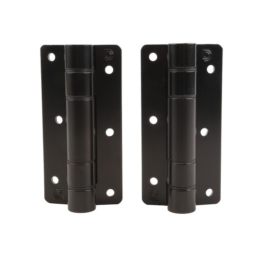 D&D KwikFit Narrow Leaf Adjustable Self-Closing Aluminum Gate Hinge For All Swing Gates (Pair) Black - KF3A1BL