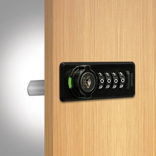 CodeLocks Mechanical Cabinet Lock - Suitable for up to 3/4” Thick Door (Black) - KL20-BK-RH