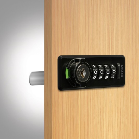 CodeLocks Mechanical Cabinet Lock - Suitable for up to 3/4” Thick Door (Black) - KL20-BK