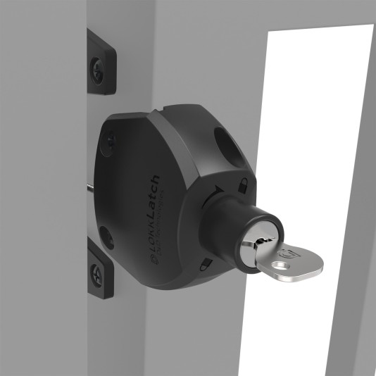 D&D LokkLatch Lockable Push-Button External Access Kit (Black) - LL3B