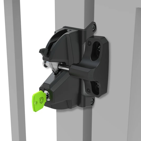D&D LokkLatch Plus Series 3 Adjustable, Keyed Alike Privacy Gate Latch For All Gates (Black)