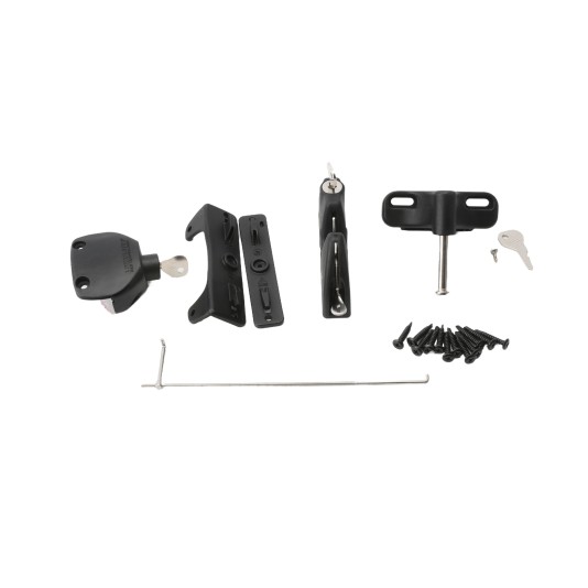 D&D LokkLatch Series 2 Adjustable Lockable Gate Latch for All Gates With External Access Kit (Black) - LLAAB