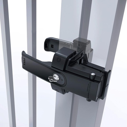 D&D LokkLatch Magnetic Dual-Sided, Keyed Alike Residential/Commercial Gate Latch for All Gates (Black Trim)