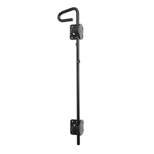 D&D Q-Bolt Drop-Bolt 24" Padlockable Steel Drop Rod With Mounting Guides for Vinyl and Wood Gates (Black) - QB224
