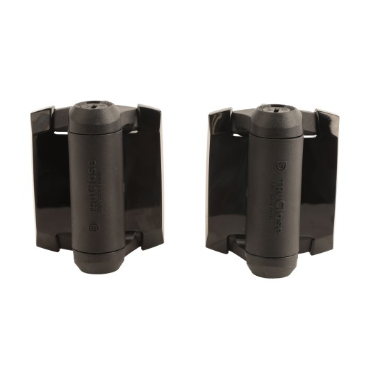 D&D TruClose Adjustable Self-Closing Hinge With Two Legs For Metal Gates (Black) - Pair - TCA1L2S3BTS