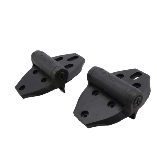 D&D TruClose Self-Closing Heavy-Duty Gate Hinges With 1 Side Leg For Wood and Vinyl Gates (Pair) Black - TCHD2L1SS3BT