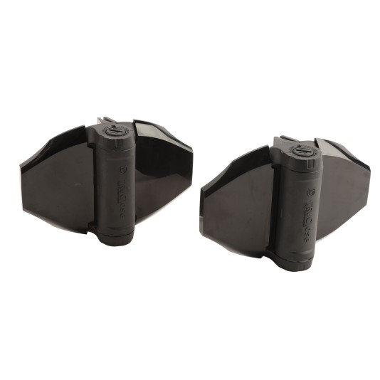 D&D TruClose Self-Closing Heavy-Duty Gate Hinges With 2 Side Legs For Wood and Vinyl Gates (Pair) Black - TCHD2L2S3BT