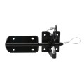 D&D Wood Hardware Heavy-Duty Self-Latching Gravity Latch With Cable & O-ring For Wood and Vinyl Gates (Black)