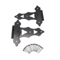D&D Wood Hardware Heavy-Duty Decorative Steel 8" T-Hinge For Wood Gates (Black)