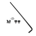 D&D Wood Hardware 24" Padlockable Stainless Steel Drop Rod With Mounting Hardware For Wood Gates (Black)