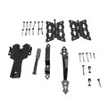 D&D Wood Gate Kit with 8" Steel Butterfly Hinge, Powder-Coated Metal Padlockable Post Latch, and 11" Metal Handle - 810010
