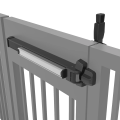 D&D MagnaLatch 36" Panic Bar with Rim Strike Plate and Series 3 Top Pull Safety Gate Latch For Pool Gates (Black) - ML3PB36RVPKA