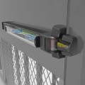 D&D MagnaLatch 36" Panic Bar with Rim Strike Plate and Series 3 Top Pull Safety Gate Latch For Pool Gates (Black) - ML3PB36RVPKA
