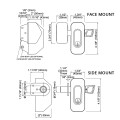 D&D PullBolt Side Mount - Architectural Security Lock - FPBSSSM-KS (Dimensional Drawing)