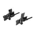 D&D Powder-Coated Stainless Steel, Self-Closing, Adjustable, Narrow to 2" Wrap-Around Gate Hinges for Vinyl Gates - Black - DDS2HNW3A (Wood Gate Hardware)