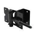 D&D Powder-Coated Stainless Steel, Self-Closing, Adjustable, Narrow to 2" Wrap-Around Gate Hinges for Vinyl Gates - Black - DDS2HNW3A (Wood Gate Hardware)