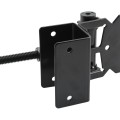D&D Powder-Coated Stainless Steel, Self-Closing, Adjustable, Narrow to 2" Wrap-Around Gate Hinges for Vinyl Gates - Black - DDS2HNW3A (Wood Gate Hardware)