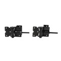 D&D Powder-Coated Stainless Steel, Self-Closing, Adjustable, Narrow to 2" Wrap-Around Gate Hinges for Vinyl Gates - Black - DDS2HNW3A (Wood Gate Hardware)