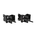 D&D Powder-Coated Stainless Steel, Self-Closing, Adjustable, Narrow to 2" Wrap-Around Gate Hinges for Vinyl Gates - Black - DDS2HNW3A (Wood Gate Hardware)