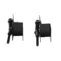 D&D Powder-Coated Stainless Steel, Self-Closing, Adjustable, Narrow to 2" Wrap-Around Gate Hinges for Vinyl Gates - Black - DDS2HNW3A (Wood Gate Hardware)