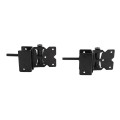 D&D Powder-Coated Stainless Steel, Self-Closing, Adjustable, Narrow to 2" Wrap-Around Gate Hinges for Vinyl Gates - Black - DDS2HNW3A (Wood Gate Hardware)