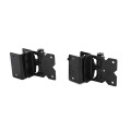 D&D Powder-Coated Stainless Steel, Self-Closing, Adjustable, Narrow to 2" Wrap-Around Gate Hinges for Vinyl Gates - Black - DDS2HNW3A (Wood Gate Hardware)