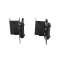 D&D Powder-Coated Stainless Steel, Self-Closing, Adjustable, Narrow to 2" Wrap-Around Gate Hinges for Vinyl Gates - Black - DDS2HNW3A (Wood Gate Hardware)