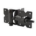 D&D Powder-Coated Stainless Steel, Self-Closing, Adjustable Hinges for Vinyl Gates - Black - DDS2HSSA (Wood Gate Hardware)